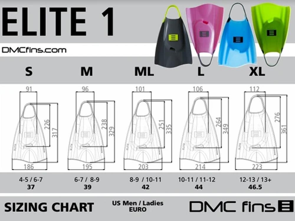DMC Elite Silicone Water Fins for Swim and Training