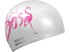 Mad Wave Pink Boss Silikon Badekappe white
