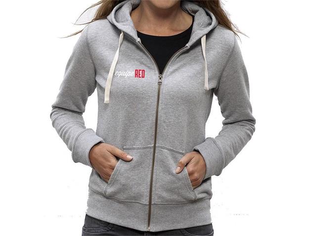 equipeRED Logo Zipped Hoodie Women grey - XS