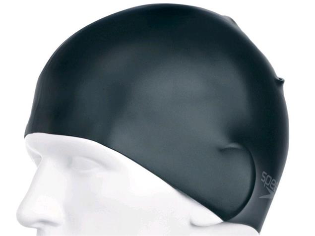 Speedo Plain Moulded Silikon Badekappe - black