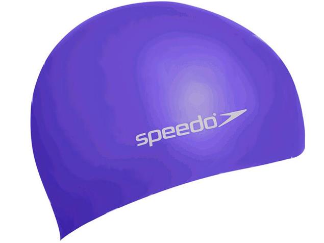 Speedo Plain Moulded Silikon Badekappe - african violet