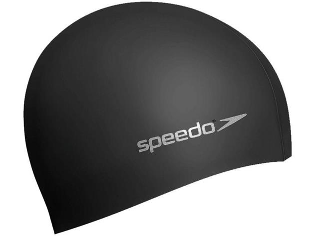 Speedo Plain Flat Silikon Badekappe - black