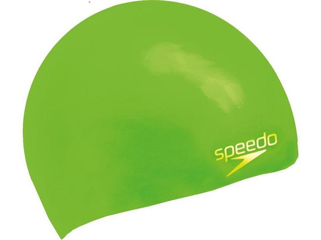 Speedo Plain Moulded Silikon Badekappe - fluo green/gold