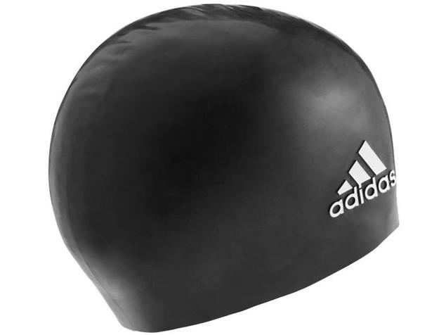 Adidas Logo Silikon Badekappe - black/white