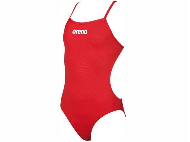 Arena Solid Youth Mädchen Badeanzug Lighttech Back - 164 red/white