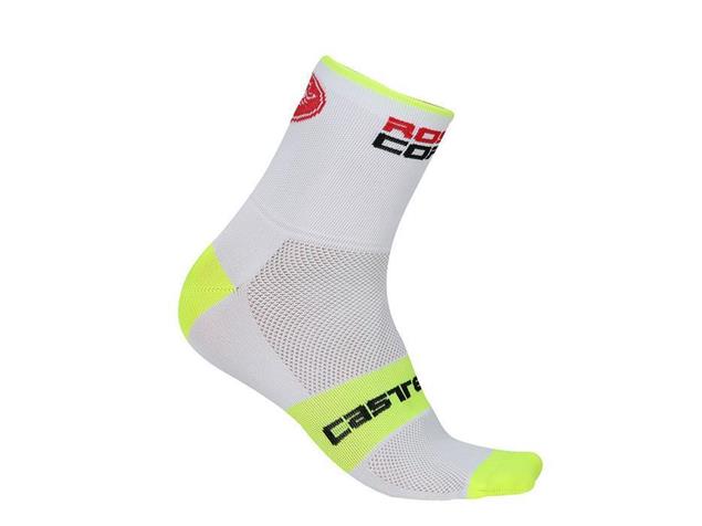 Castelli Rosso Corsa 6 Sock Socken - S/M white/yellow fluo