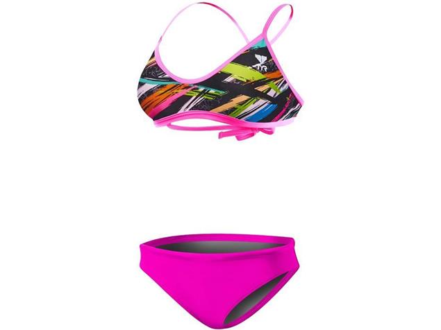 TYR Ravana Schwimmbikini Crosscutfit Tieback Top + Bikini Bottom pink