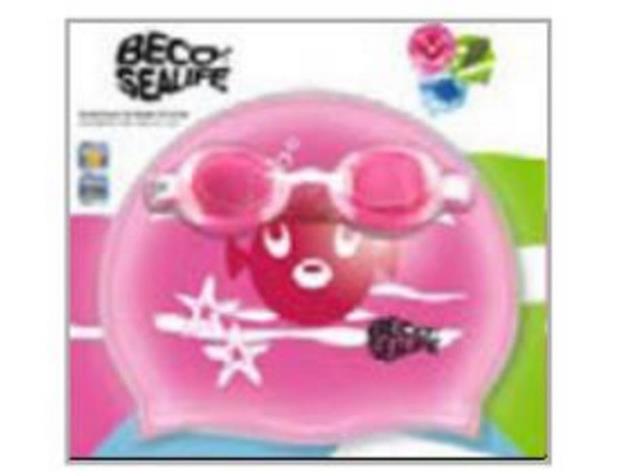 Beco Sealife Swim Set I Kids mit Brille und Badekappe - pink