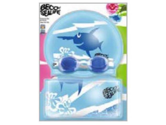 Beco Sealife Swim Set II  Kids mit Brille, Badekappe und Schwimmbeutel - blue