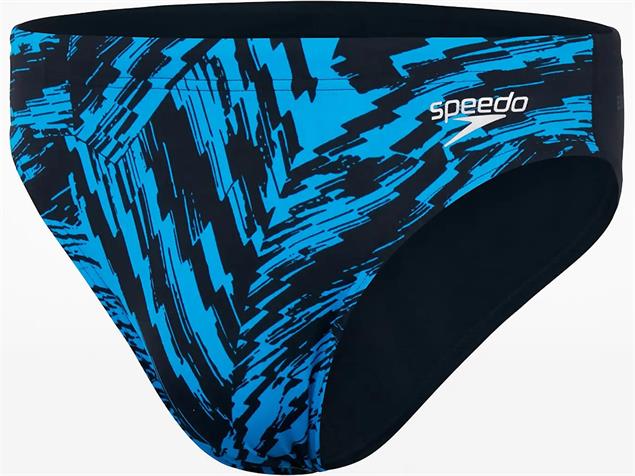 Speedo Allover 7 cm Brief Badehose Eco EnduraFlex - 6 black/blue