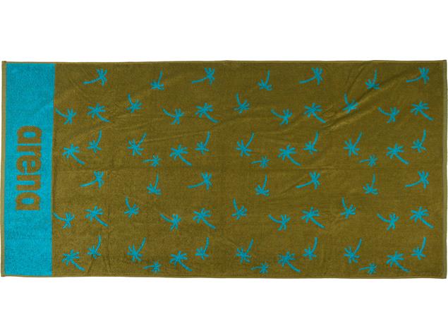 Arena Beach Soft Printed Towel Baumwoll Handtuch - palm/dark olive