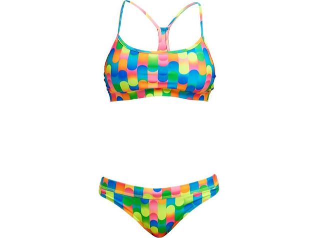 Funkita Blocked Dotty Ladies Schwimmbikini Swim Crop Top + Sports Brief - 34 (8)