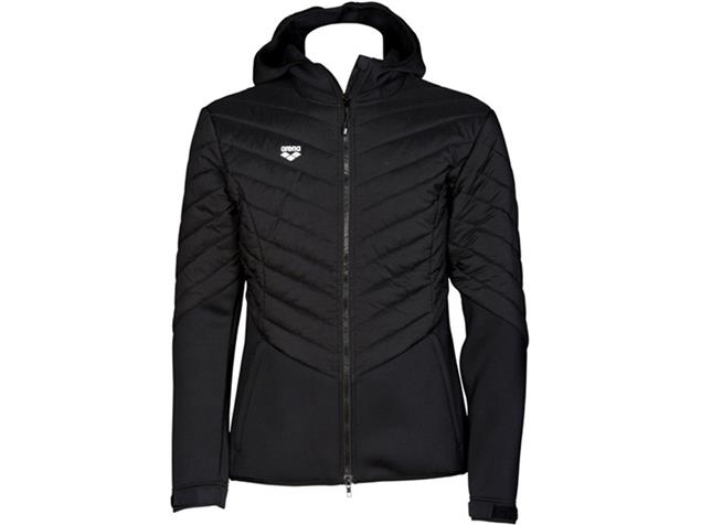 Arena Cocoonwear Half-Quilted Hooded Jacket Kaputzenjacke - M black