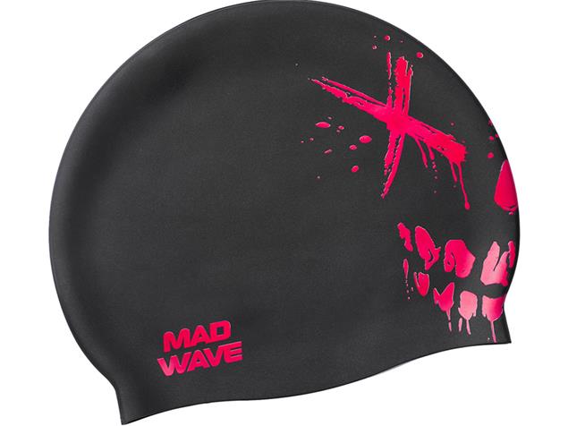 Mad Wave Crazy Scull Junior Silikon Badekappe - pink