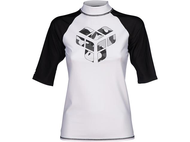 Arena Damen UV-Schutz Rash Graphic Kurzarm Shirt Sun Protection - S white/black