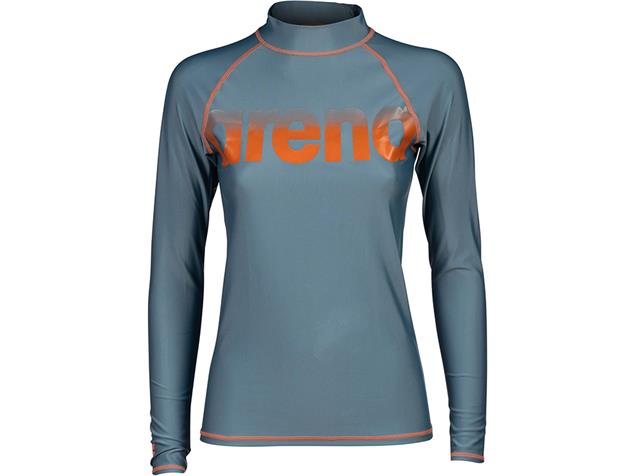 Arena Damen UV-Schutz Rash Graphic Langarm Shirt Sun Protection - L stone grey/nespola