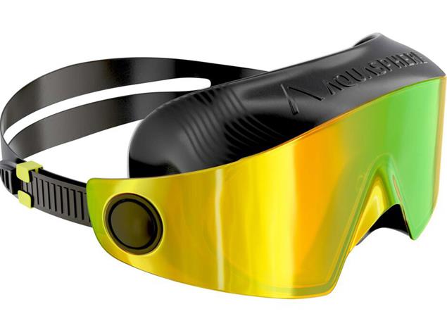 Aquasphere Defy Ultra Swim Goggles Schwimmaske Gelb Titanium Mirrored - Black/Bright Yellow