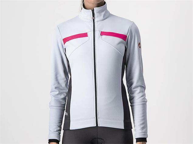 Castelli Dinamica Women Jacket Jacke - M silver gray/dark gray-pink