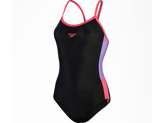 Speedo Dive Thinstrap Badeanzug Muscleback - 40 black/pink
