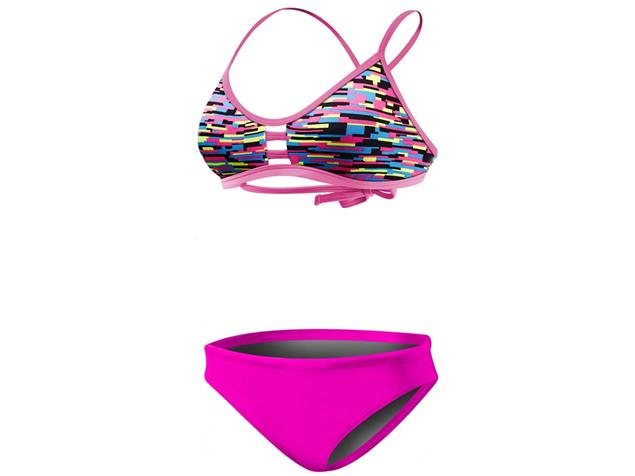 TYR Drift Schwimmbikini Tieback Top + Bikini Bottom pink - 38 blue/pink