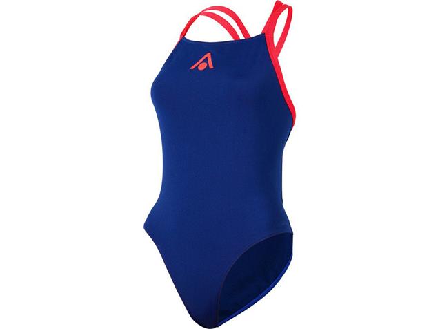 Aquasphere Essential Badeanzug Open Back - navy blue/red 34