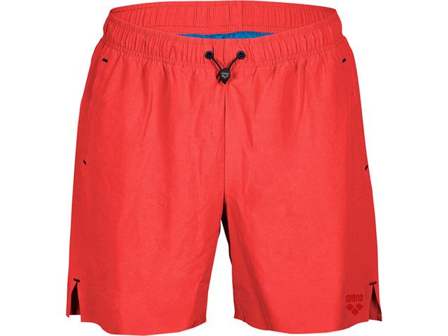 Arena Evo Beach Boxer Solid Badeshort 4-Way Stretch - S fluo red