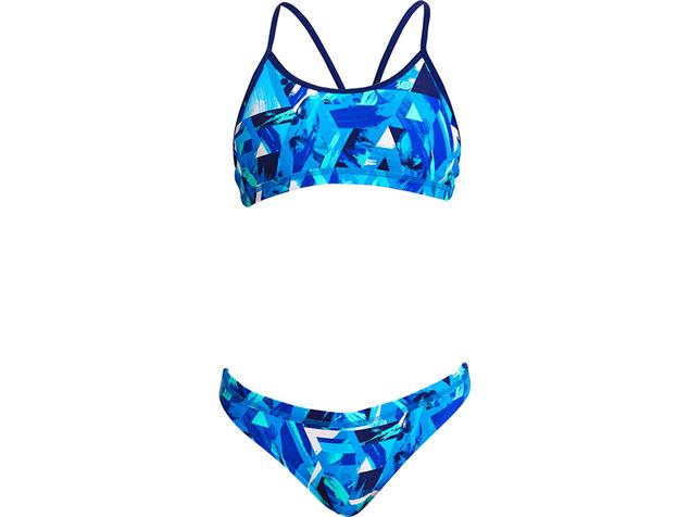 Funkita Bashed Blue Girls Schwimmbikini Racerback - 152 (10)