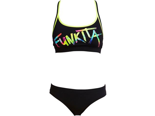 Funkita Funkita Tag Ladies Schwimmbikini Sports Top + Sports Brief Still Black