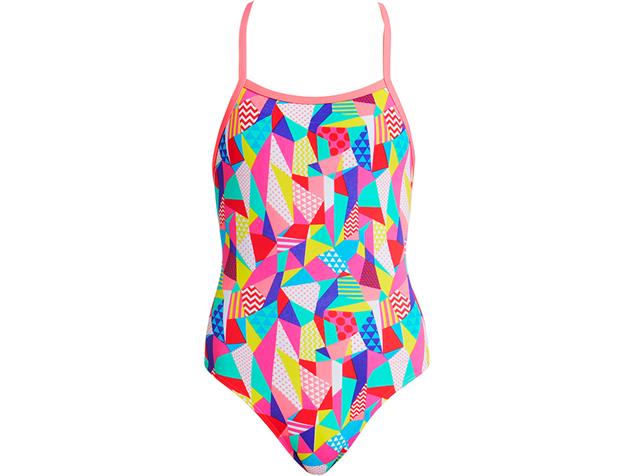 Funkita Pastel Patch Girls Badeanzug Strapped In
