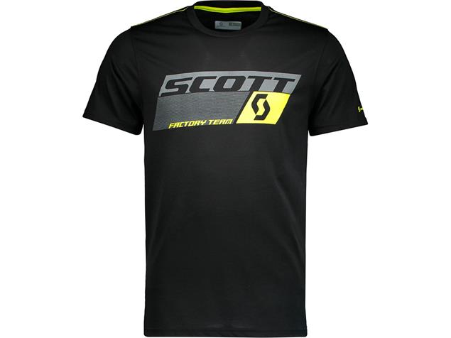 Scott Factory Team Dri T-Shirt - L black/sulphur yellow