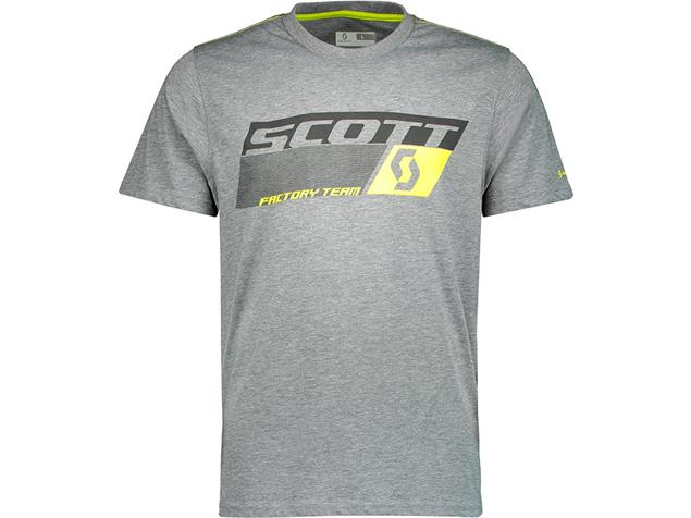 Scott Factory Team Dri T-Shirt - M dark grey/sulphur yellow