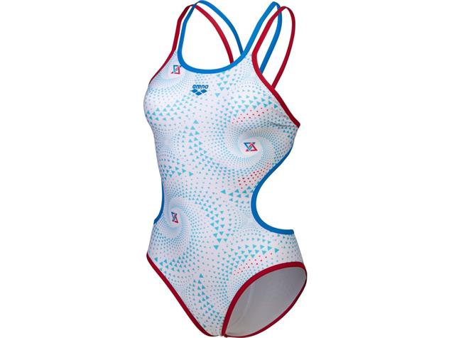 Arena Fireflow ONE Double Badeanzug Double Cross Back Limited Edition - 38 red/blue river/white multi