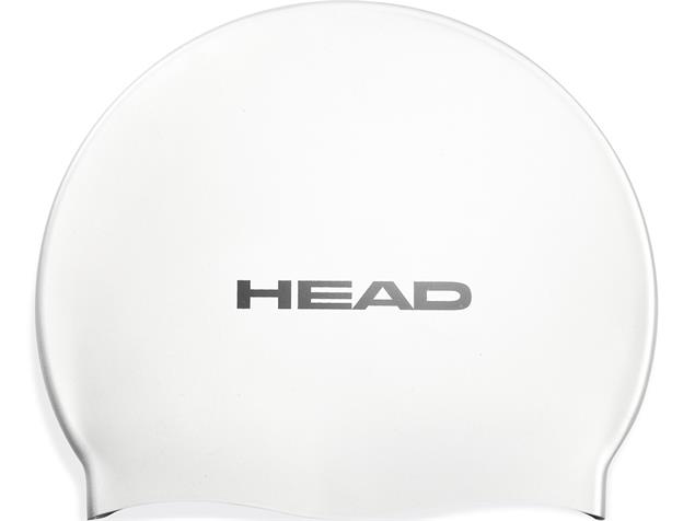 Head Flat Silikon Pearl Badekappe - white
