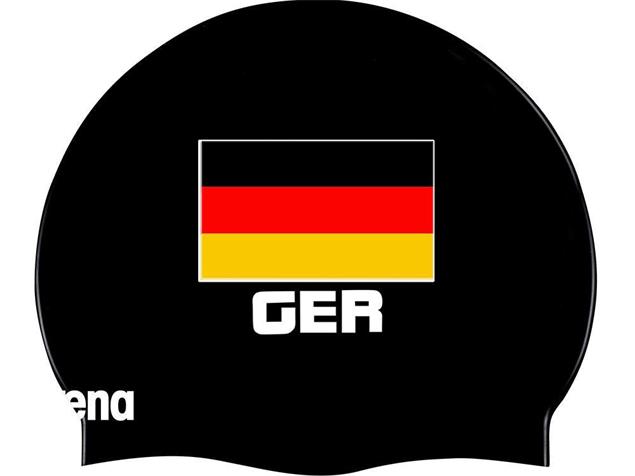 Arena Flat GERMANY Flag Silikon Badekappe - black