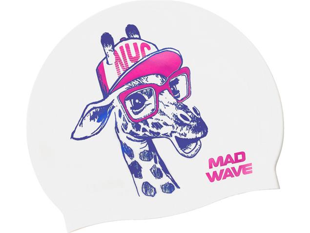 Mad Wave Giraffe Junior Silikon Badekappe white