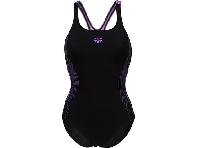 Arena Graphic Bustier Badeanzug New Swim Pro Back - 40 black/lavanda