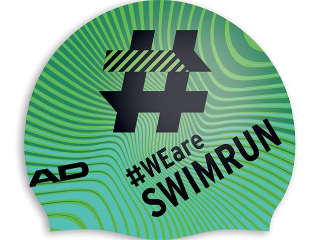 Head Hashtag Silikon Suede Badekappe - swim run