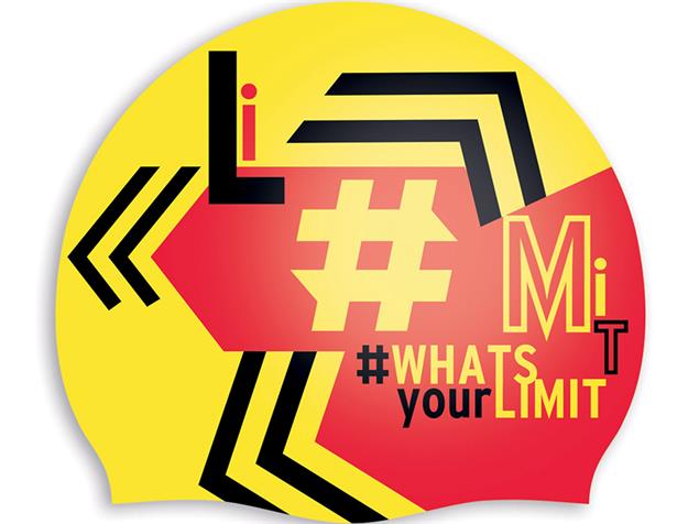 Head Hashtag Silikon Suede Badekappe - whats your limit