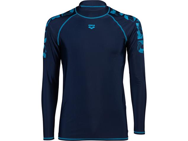 Arena Herren UV-Schutz Rash Graphic Langarm Shirt Sun Protection - S navy/turquoise