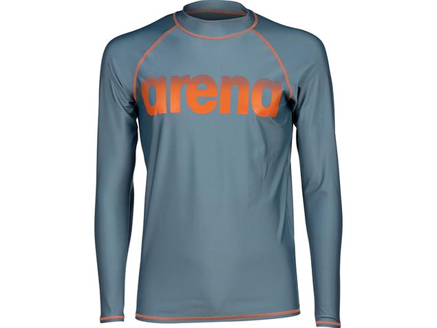 Arena Herren UV-Schutz Rash Graphic Langarm Shirt Sun Protection - L stone grey/nespola