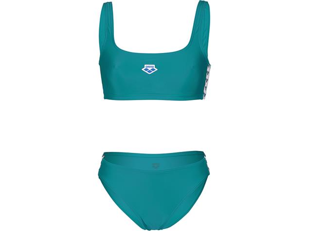 Arena Icons Solid Bralette Bikini - 34 green lake