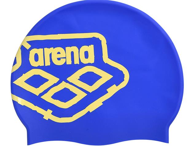 Arena Icons Team Stripe Silikon Badekappe - neon/blue butter