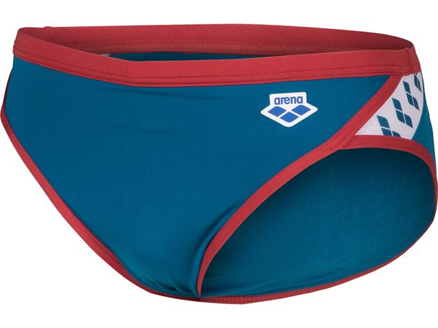 Arena Icons Solid Brief Badehose - 6 blue cosmo/astro red