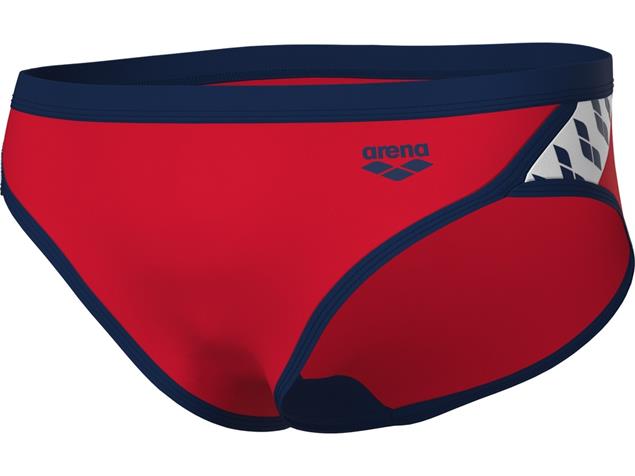 Arena Icons Solid Brief Badehose - 4 red/navy