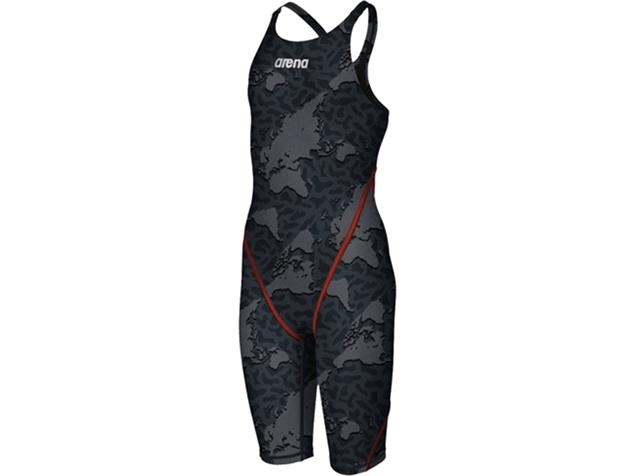 Arena Junior Girl Powerskin ST 2.0 Wettkampfanzug FBSL, Open Back Limited Edition Map - 128 grey map