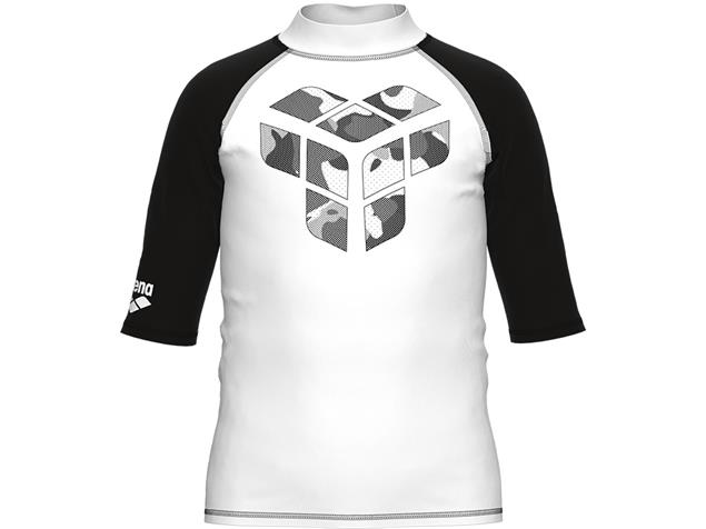 Arena Kinder UV-Schutz Rash Graphic Kurzarm Shirt Sun Protection - 164 white/black