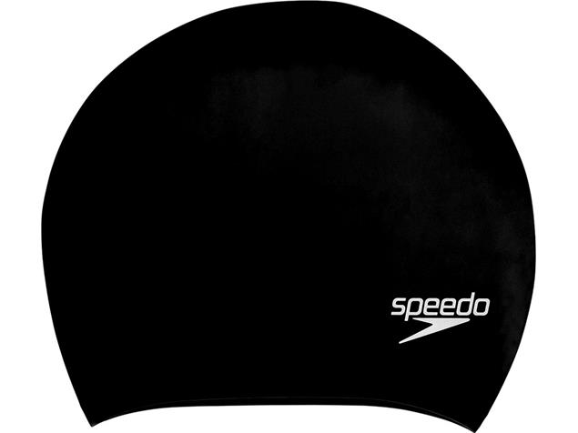 Speedo Long Hair Silikon Badekappe - black