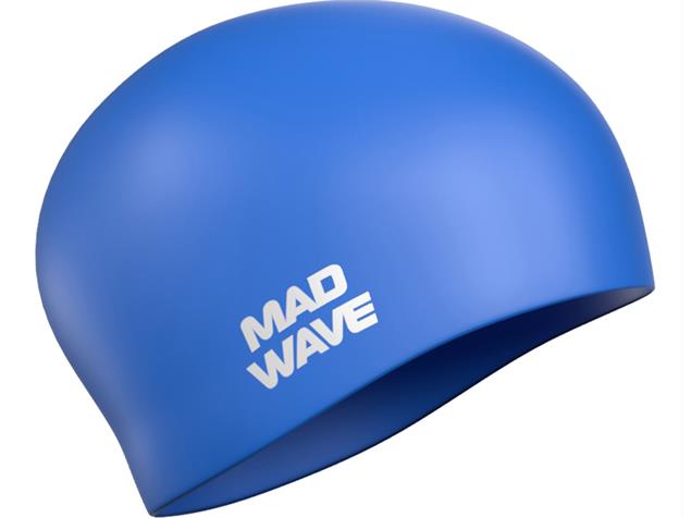 Mad Wave Long Hair Silikon Badekappe - One size blue