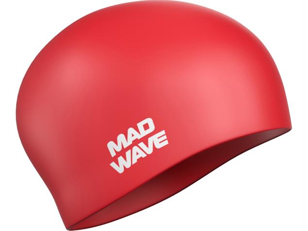 Mad Wave Long Hair Silikon Badekappe - One size red