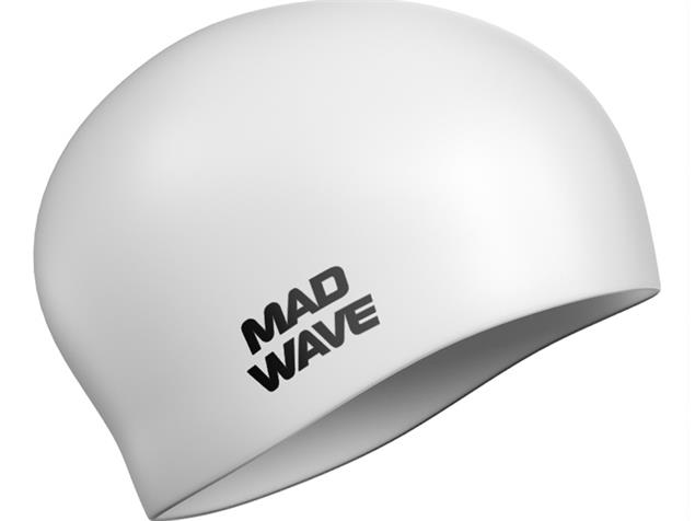 Mad Wave Long Hair Silikon Badekappe - One size white